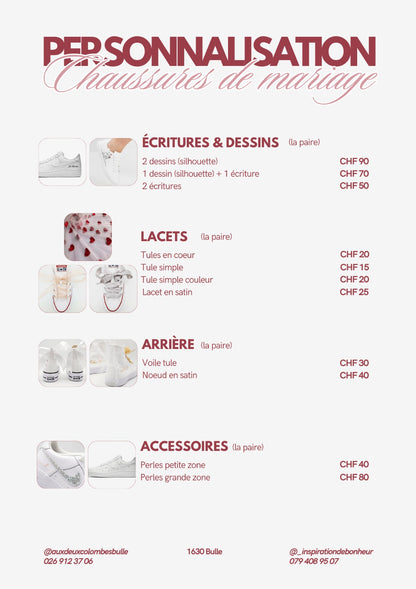 Chaussures de mariage personnalisées